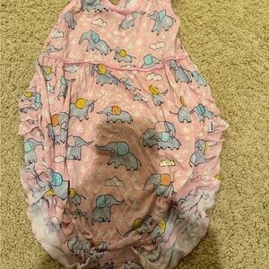 Little Sleepies Pink Elephant Bodysuit
